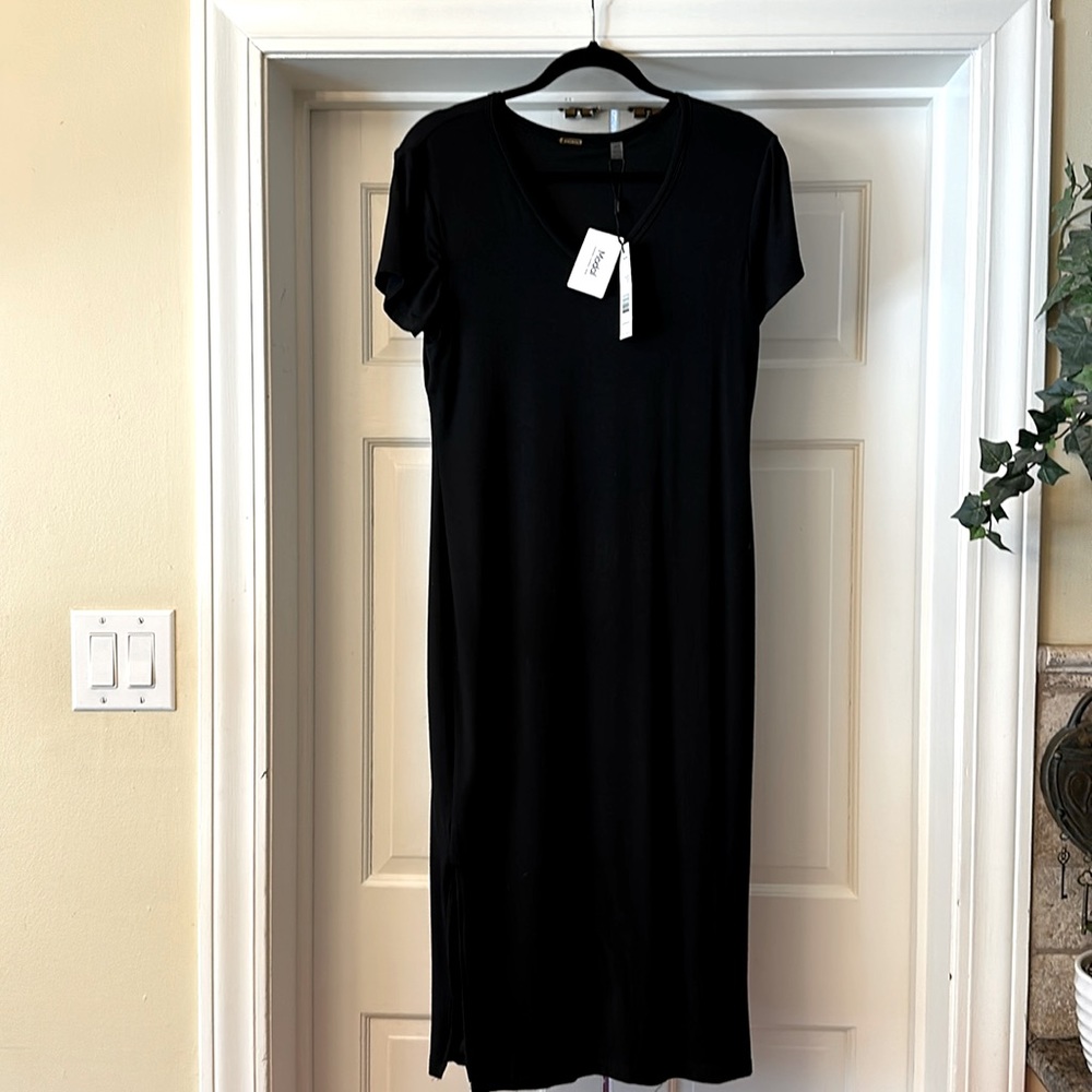 V-neck short sleeve maxi dress
